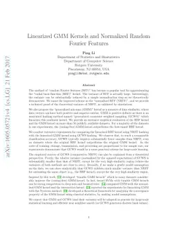 Linearized GMM Kernels and Normalized Random Fourier Features