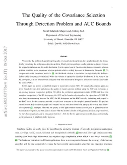 The Quality of the Covariance Selection Through Detection Problem and
  AUC Bounds