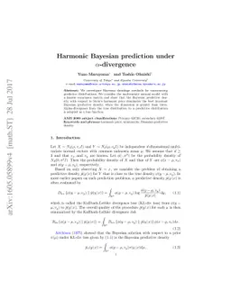 Harmonic Bayesian prediction under alpha-divergence