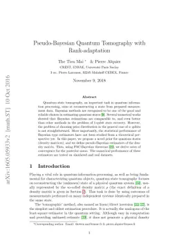 Pseudo-Bayesian Quantum Tomography with Rank-adaptation