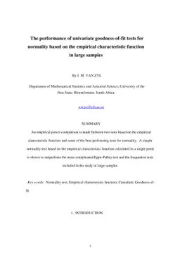 The performance of univariate goodness-of-fit tests for normality based
  on the empirical characteristic function in large samples