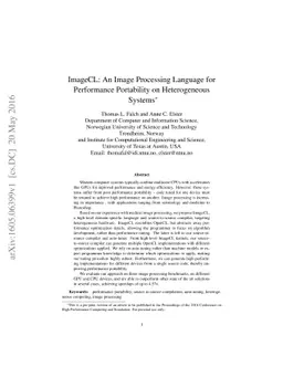 ImageCL: An Image Processing Language for Performance Portability on
  Heterogeneous Systems