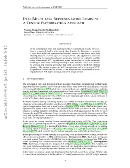 Deep Multi-task Representation Learning: A Tensor Factorisation Approach
