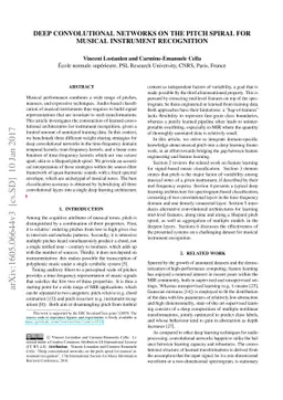 Deep convolutional networks on the pitch spiral for musical instrument
  recognition