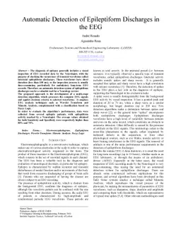 Automatic Detection of Epileptiform Discharges in the EEG