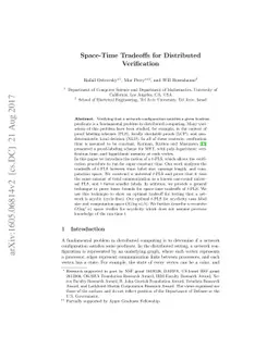 Space-Time Tradeoffs for Distributed Verification