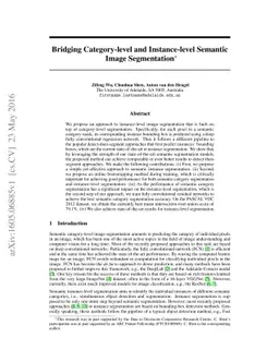 Bridging Category-level and Instance-level Semantic Image Segmentation