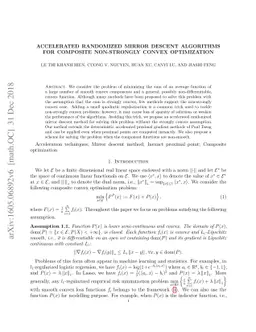 Accelerated Randomized Mirror Descent Algorithms For Composite
  Non-strongly Convex Optimization