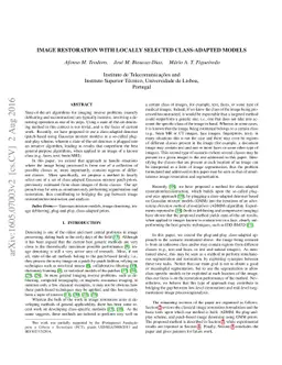 Image Restoration with Locally Selected Class-Adapted Models