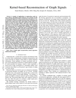 Kernel-based Reconstruction of Graph Signals