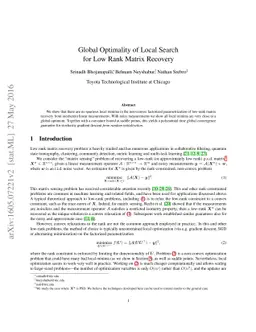 Global Optimality of Local Search for Low Rank Matrix Recovery