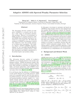 Adaptive ADMM with Spectral Penalty Parameter Selection