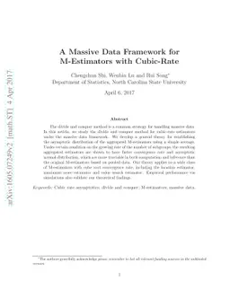 A Massive Data Framework for M-Estimators with Cubic-Rate