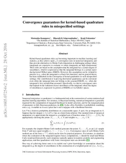 Convergence guarantees for kernel-based quadrature rules in misspecified
  settings