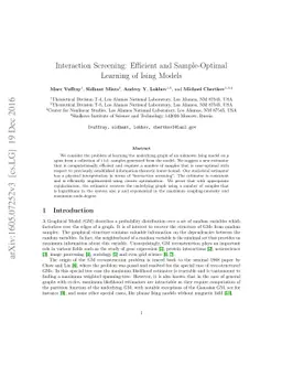 Interaction Screening: Efficient and Sample-Optimal Learning of Ising
  Models