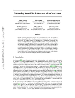 Measuring Neural Net Robustness with Constraints