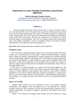 Experiments in Linear Template Combination using Genetic Algorithms