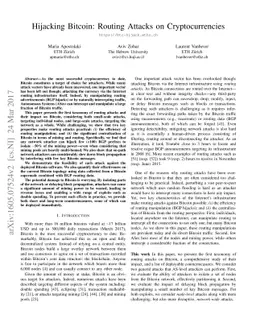 Hijacking Bitcoin: Routing Attacks on Cryptocurrencies