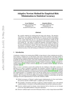 Adaptive Newton Method for Empirical Risk Minimization to Statistical
  Accuracy