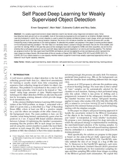 Self Paced Deep Learning for Weakly Supervised Object Detection