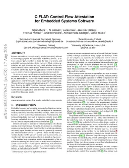 C-FLAT: Control-FLow ATtestation for Embedded Systems Software