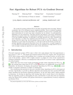 Fast Algorithms for Robust PCA via Gradient Descent