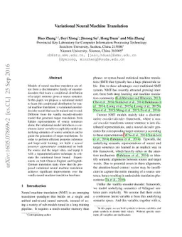 Variational Neural Machine Translation