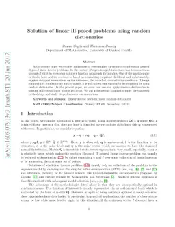 Solution of linear ill-posed problems using random dictionaries