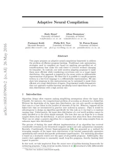 Adaptive Neural Compilation