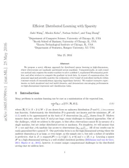 Efficient Distributed Learning with Sparsity