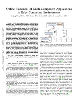 Online Placement of Multi-Component Applications in Edge Computing
  Environments