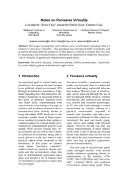 Notes on Pervasive Virtuality