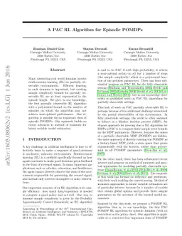 A PAC RL Algorithm for Episodic POMDPs