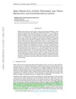 Deep Predictive Coding Networks for Video Prediction and Unsupervised
  Learning