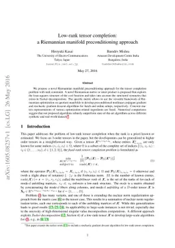 Low-rank tensor completion: a Riemannian manifold preconditioning
  approach