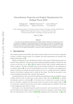 Generalization Properties and Implicit Regularization for Multiple
  Passes SGM