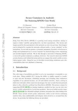 Secure Containers in Android: the Samsung KNOX Case Study