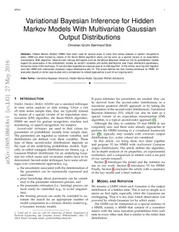 Variational Bayesian Inference for Hidden Markov Models With
  Multivariate Gaussian Output Distributions