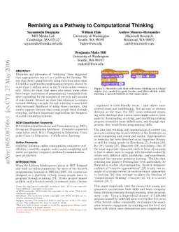 Remixing as a Pathway to Computational Thinking