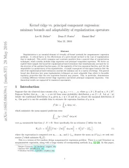 Kernel ridge vs. principal component regression: minimax bounds and
  adaptability of regularization operators