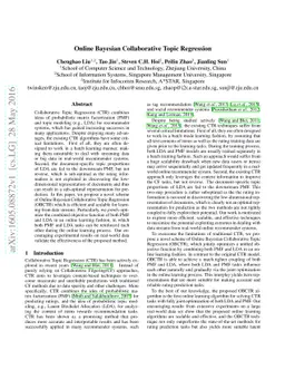 Online Bayesian Collaborative Topic Regression