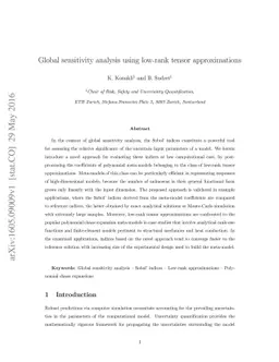 Global sensitivity analysis using low-rank tensor approximations