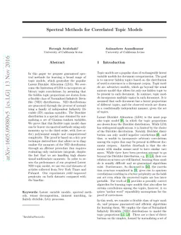 Spectral Methods for Correlated Topic Models