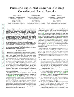 Parametric Exponential Linear Unit for Deep Convolutional Neural
  Networks