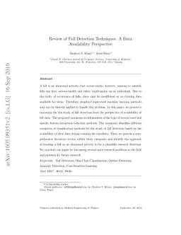 Review of Fall Detection Techniques: A Data Availability Perspective