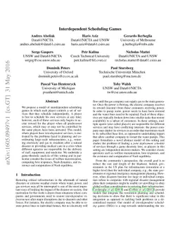 Interdependent Scheduling Games