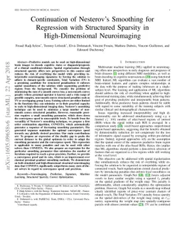 Continuation of Nesterov's Smoothing for Regression with Structured
  Sparsity in High-Dimensional Neuroimaging