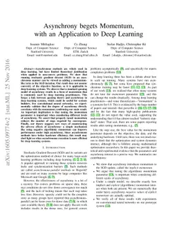 Asynchrony begets Momentum, with an Application to Deep Learning