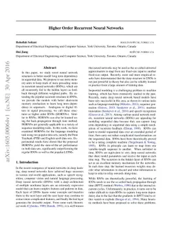 Higher Order Recurrent Neural Networks