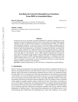 Fast Rates for General Unbounded Loss Functions: from ERM to Generalized
  Bayes
